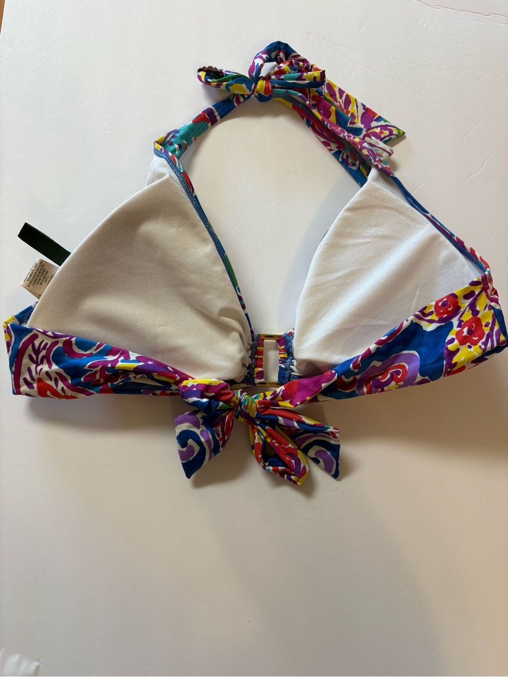 Ralph Lauren Multicolor Floral paisley Halter Bikini Top 14 - Picture 3 of 8